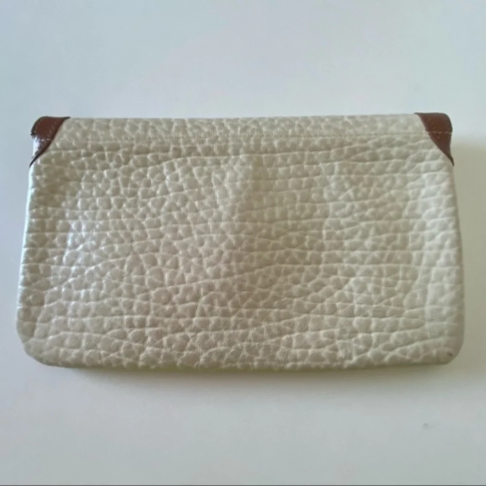 Vintage St. Thomas White Pigskin Leather Retro Wallet Coin Purse EUC